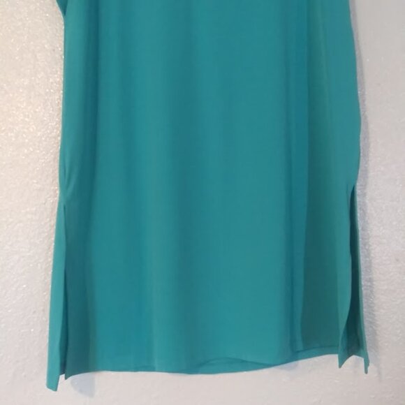 Susan Graver Modern Essentials women's size M turquoise blouse - Picture 3 of 13